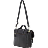 Elegance Satchel Leather Hangbag Brown: M-89