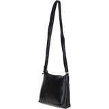 Elegant Leather Crossbody Bag Black: Delilah