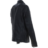 Mens Real Leather Biker Jacket Black: AWM-Lent