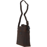 Tablet Friendly Medium Vintage Leather Messenger Bag Brown: Monti
