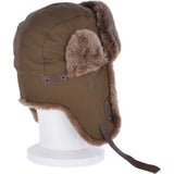 Trapper Hat With Sheepskin Fur Olive: 030-T