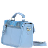 Ashwood Leather & Harris Tweed® Cloth Satchel Bag Baby-blue/Blue: TW-68-19-BB
