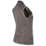 Toscana Suede Leather Gilet Grey : Kachina