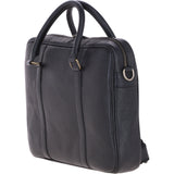 Mens Leather Laptop Messenger Bag Black: JOE