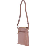 Small Zip Top Leather Crossbody Bag Lychee – 62675