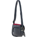 Ashwood Leather & Harris Tweed® Cloth Saddle Bag Navy/Pink: TW-26-06-NP