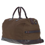 Fenland Canvas & Leather Holdall Brandy/green: FEN-757