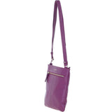 Ashwood Curve  Zip Top Leather Cross Body Bag Raspberry: 64640/curve