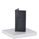 Cow Waxy Large Leather Classic 8 Card Bill-Fold  Wallet Black :  1558
