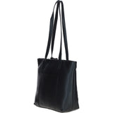 Designer Leather Shoulder Bag with Secure Zip Pocket Black: Bray