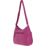Leather Shoulder Bag with Zip & Magnetic Pocket Berry: Meath