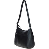 Leather Shoulder Bag with Zip & Magnetic Pocket Black: Meath