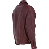 Men's Real Leather Brando Bomber Jacket Burgundy: AWM-601