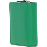 Ashwood Leather RFID Secure Wallet/Purse with Zip and Stud Closure Green: X-30