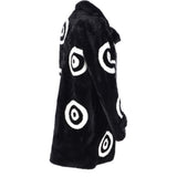 Sheepskin Coat With Roundel Detail Black/ White: D-LOOK-8
