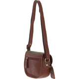 Ashwood Leather & Tweed Saddle Bag Tan/Green Check: TW-26-010-TGNH