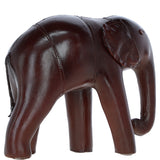 Handcrafted Leather Elephant Decorative Ornament Chestnut: LF-176