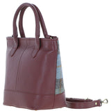 Ashwood Leather & Harris Tweed® Cloth Large Grab Bag Wine/Mcload: TW-64-17-WM