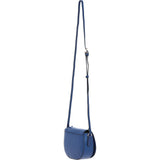 Real Leather Saddle Crossbody Bag Blue: 63753
