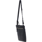 Genuine Leather Crossbody x Shoulder Bag with Golden Accents Black: 64239