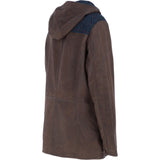 Ashwood Leather x Harris Tweed Men’s Hooded Casual Jacket Brown/Navy: TW-905-011-BN