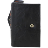 Women's Vintage Wash 12 Card Leather  Purse Black : G-42