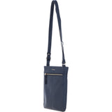 Ashwood Leather Curve Pocket Crossbody Bag Dark Blue: 63620