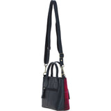 Ashwood Leather & Harris Tweed® Cloth Handbag with Removable Crossbody Strap Navy/Pink: TW-21-06-NP