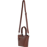 Leather Shoulder Bag with Detachable Crossbody Strap 2 Tone Tan: 64739
