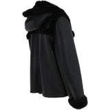 Shearling Jacket With Hood Black: KB-884