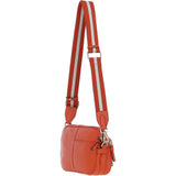 Compact Twin Zip Ashwood Leather Crossbody Bag Orange: X-35