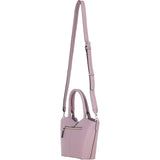 Leather Shoulder Bag with Detachable Crossbody Strap Wood Rose: 64739
