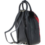 Ashwood Leather & Harris Tweed® Cloth Multi-Pocket Backpack Black/Red: TW-66-14-BR