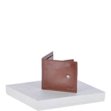 Vegetable Tanned 8 Card, ID & Coins & Zip Billfold Tab Leather Wallet Tan : 1258-VT
