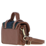 Ashwood Leather & Harris Tweed® Cloth Micro Satchel Bag with Twist Lock Tan/Watch:TW-36-04-TW