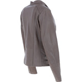 Leather Biker Jacket Taupe: N-31