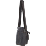 Real Leather Compact Crossbody Bag Brown: SICILY
