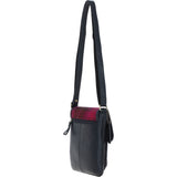 Ashwood Leather & Harris Tweed® Cloth Twist Lock Crossbody Bag Navy/Pink: TW-31-06-NP