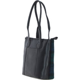 Ashwood Leather & Harris Tweed® Cloth Genuine Leather Shoulder Bag Black/Watch: TW-23-03-BW