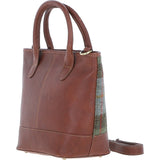 Ashwood Leather & Harris Tweed® Cloth Large Grab Bag  Tan/Mcload: TW-64-02-TM