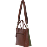 Versatile Ashwood Leather & Tweed Shoulder Bag Tan/Green Check: TW-22-010-TGNH