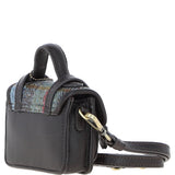 Ashwood Leather & Harris Tweed® Cloth Micro Satchel Bag with Twist Lock Brown/McLoad:TW-36-01-BM