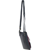 Authentic Ashwood Leather & Harris Tweed® Cloth Crossbody Bag Navy/Pink: TW-29-06-NP