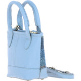 Ashwood Leather & Harris Tweed® Cloth X-Small Barrel Bag Blue/Lt-Blue: TW-63-19-BB