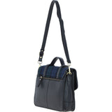 Ashwood Leather & Harris Tweed® Cloth Large Satchel Bag with Twist Lock Black/Watch: TW-35-03-BW