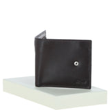 Classic 3 Card & ID Billfold Tab Wallet Leather Wallet Brown : 1222-VT