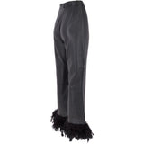 Women's Duck Feather Flared 60's Leather Jeans  Black: DUCK JEANS