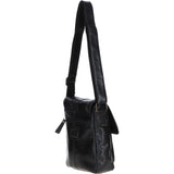 Elegant Leather Messenger Bag with Adjustable Strap Black: TL-003