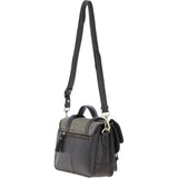Ashwood Leather & Harris Tweed® Cloth Medium Satchel Bag with Twist Lock Brown/Green: TW-34-09-BG