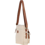 Fenland Canvas & Leather Crossbody Bag Tan/cream: FEN-752